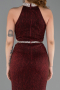 Halter Neck Slit Long Evening Gown ABU4324