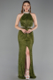Halter Neck Slit Long Evening Gown ABU4324