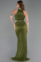 Halter Neck Slit Long Evening Gown ABU4324