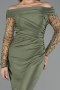 Long Olive Drab Evening Dress ABU6273