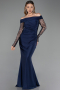 Long Navy Blue Evening Dress ABU6273