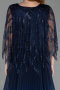 Navy Blue Long Chiffon Plus Size Evening Gown ABU4633