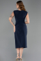 Navy Blue Sleeveless Midi Plus Size Party Dress ABK2190