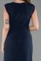 Navy Blue Sleeveless Midi Plus Size Party Dress ABK2190