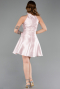 Short Powder Color Satin Cocktail Dress ABK2654