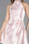 Short Powder Color Satin Cocktail Dress ABK2654