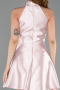 Short Powder Color Satin Cocktail Dress ABK2654