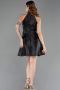 Short Black Satin Cocktail Dress ABK2654