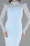 Midi Light Blue Party Dress ABK2655