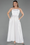 Midi White Satin Evening Dress ABK2657