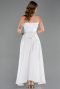 Midi White Satin Evening Dress ABK2657