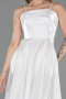 Midi White Satin Evening Dress ABK2657