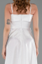 Midi White Satin Evening Dress ABK2657