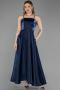 Midi Navy Blue Satin Evening Dress ABK2657