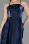 Midi Navy Blue Satin Evening Dress ABK2657
