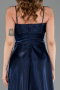 Midi Navy Blue Satin Evening Dress ABK2657