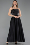 Midi Black Satin Evening Dress ABK2657