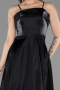 Midi Black Satin Evening Dress ABK2657