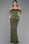 Long Olive Drab Scaly Evening Dress ABU6254