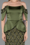 Long Olive Drab Scaly Evening Dress ABU6254