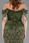 Long Olive Drab Scaly Evening Dress ABU6254