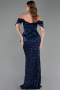 Long Navy Blue Scaly Evening Dress ABU6254