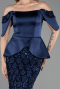 Long Navy Blue Scaly Evening Dress ABU6254