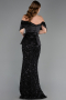 Long Black Scaly Evening Dress ABU6254