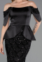 Long Black Scaly Evening Dress ABU6254