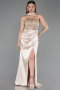 Long Gold Satin Evening Dress ABU6276