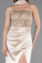 Long Gold Satin Evening Dress ABU6276