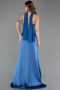 Long Indigo Satin Evening Dress ABU6276