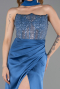 Long Indigo Satin Evening Dress ABU6276