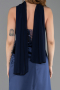 Long Navy Blue Satin Evening Dress ABU6276