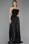 Long Black Chiffon Evening Dress ABU6277