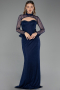 Long Navy Blue Dantelle Evening Dress ABU6278