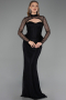 Long Black Dantelle Evening Dress ABU6278