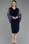 Midi Navy Blue Plus Size Cocktail Dress ABK2646