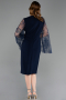 Midi Navy Blue Plus Size Cocktail Dress ABK2646
