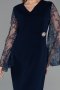 Midi Navy Blue Plus Size Cocktail Dress ABK2646