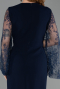 Midi Navy Blue Plus Size Cocktail Dress ABK2646