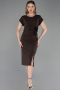 Midi Brown Plus Size Cocktail Dress ABK2649