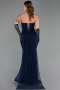 Long Navy Blue Dantelle Mermaid Evening Gown ABU6256