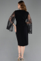 Midi Black Plus Size Cocktail Dress ABK2646