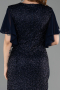 Midi Navy Blue Beaded Plus Size Cocktail Dress ABK2642