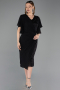 Midi Black Beaded Plus Size Cocktail Dress ABK2642