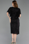 Midi Black Beaded Plus Size Cocktail Dress ABK2642