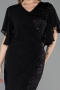 Midi Black Beaded Plus Size Cocktail Dress ABK2642