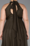 Olive Drab Long Plus Size Evening Dress ABU3253