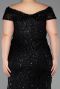 Long Black Beaded Formal Plus Size Dress ABU5936